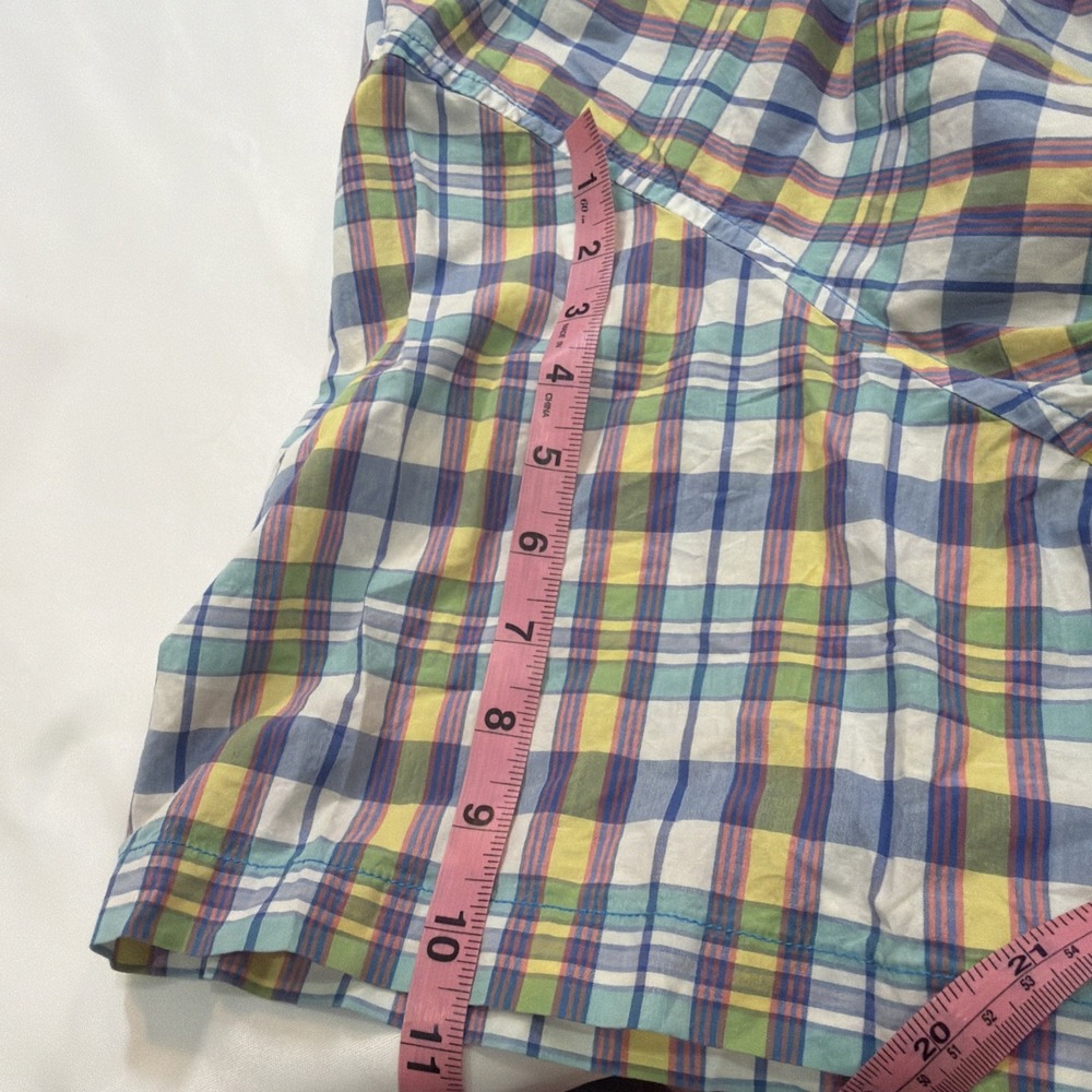 Nautica Men Shirt Large Plaid Linen Blend Button Up Short SleeveEaster 5xlt 512 - Picture 7 of 8